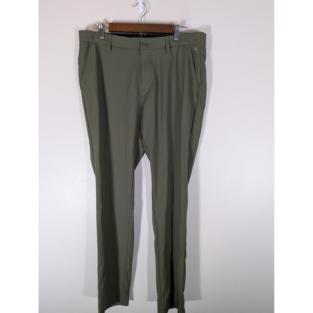 Adidas Mens 35/34 Ultimate365 Golf Pants Olive Green Straight Leg Performance